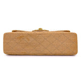 Chanel 1994 Vintage Wool Tweed Beige Quilted Classic Jumbo Clutch Flap Bag 24k GHW