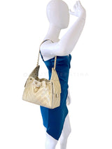 Chanel Metallic Gold Caviar 25 Small Hobo Tote Bag Small GHW 44G