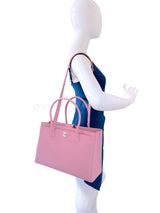 Chanel Large Pink Executive Cerf Shopper Tote Bag SHW IJU