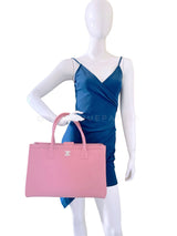 Chanel Large Pink Executive Cerf Shopper Tote Bag SHW IJU