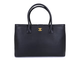 Pristine Chanel Large Black Executive Cerf Shopper Tote Bag GHW YUP
