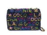 Chanel 24C Black Disco Sequin Paris LA Rectangular Mini Flap Bag GHW YFY