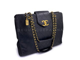 Chanel 1990s Vintage Black Quilted Supermodel XL Weekender Tote Bag 24k GHW WR2