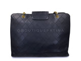 Chanel 1990s Vintage Black Quilted Supermodel XL Weekender Tote Bag 24k GHW WR2