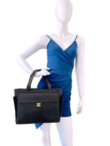 Chanel 2004 Vintage Caviar Briefcase Flap Tote 2-Way Shoulder Bag 24k GHW QOQ