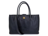 Chanel 2010 Large Black Executive Cerf Shopper Tote Bag GHW YUP