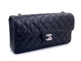 Chanel Vintage Black Caviar East West Medium Classic Clutch Flap Bag SHW 7VJ