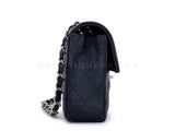 Chanel Vintage Black Caviar East West Medium Classic Clutch Flap Bag SHW 7VJ