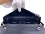 Chanel Vintage Black Caviar East West Medium Classic Clutch Flap Bag SHW 7VJ