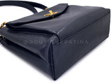 Chanel Vintage Black Caviar Medium Envelope Flap Shopper Tote Bag 24k GHW JRY