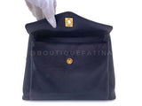 Chanel Vintage Black Caviar Medium Envelope Flap Shopper Tote Bag 24k GHW JRY