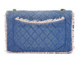 Rare Chanel 1994 Blue Denim Vintage Maxi Classic Crossbody Flap Bag 24k GHW WS7