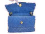Rare Chanel 1994 Blue Denim Vintage Maxi Classic Crossbody Flap Bag 24k GHW WS7