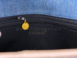 Rare Chanel 1994 Blue Denim Vintage Maxi Classic Crossbody Flap Bag 24k GHW WS7