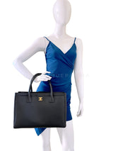 Chanel Large Black Executive Cerf Shopper Tote Bag GHW YUP