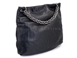 Chanel 2007 Vintage Black Chunky Soft and Chain Hobo Tote Bag RHW X8W