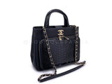 Pristine Chanel 2018 Black Python Business Affinity Two Way Tote Bag GHW OUT