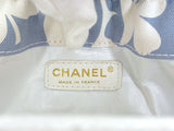 Chanel 2004 Vintage Lucky Clover Blue White Print Frame Bag GHW ZK4