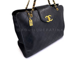 Chanel 1996 Vintage Black Quilted Supermodel XL Weekender Tote Bag 24k GHW WR2
