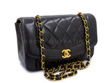 Chanel 1995 Vintage Black Small Diana Flap Bag Lambskin 24k GHW VTN