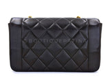 Chanel 1995 Vintage Black Small Diana Flap Bag Lambskin 24k GHW VTN