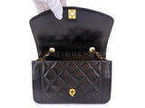 Chanel 1995 Vintage Black Small Diana Flap Bag Lambskin 24k GHW VTN