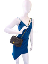 Chanel 1995 Vintage Black Small Diana Flap Bag Lambskin 24k GHW VTN