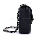 Chanel Vintage 2008 Black Caviar East West Medium Classic Clutch Flap Bag SHW 7VJ