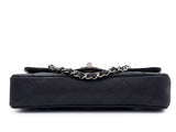 Chanel Vintage 2008 Black Caviar East West Medium Classic Clutch Flap Bag SHW 7VJ