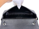 Chanel Vintage 2008 Black Caviar East West Medium Classic Clutch Flap Bag SHW 7VJ