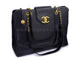 Chanel 1996 Vintage Caviar Weekender Supermodel XL Shopper Tote Bag 24k GHW Black POV