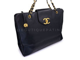 Chanel 1996 Vintage Caviar Weekender Supermodel XL Shopper Tote Bag 24k GHW Black POV