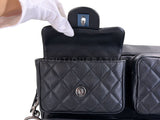 Chanel 2016 Black Rock Airlines Grained Calfskin Multi-Pocket Tote Bag Black RHW TIQ
