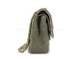 Chanel 17C Coco Cuba Khaki Medium Classic Double Flap Bag GHW CPX