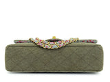 Chanel 17C Coco Cuba Khaki Medium Classic Double Flap Bag GHW CPX