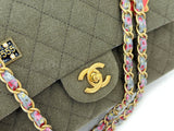 Chanel 17C Coco Cuba Khaki Medium Classic Double Flap Bag GHW CPX