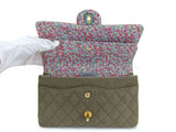 Chanel 17C Coco Cuba Khaki Medium Classic Double Flap Bag GHW CPX