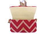 FENDI Baguette Bag Hand-Embroidered Fringe Red Ivory Beaded Two-Way GHW