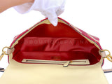 FENDI Baguette Bag Hand-Embroidered Fringe Red Ivory Beaded Two-Way GHW