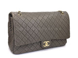 Chanel 2016 Khaki Brown Airlines XXL Grained Calfskin Flap Bag GHW 6J7