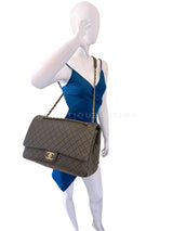 Chanel 2016 Khaki Brown Airlines XXL Grained Calfskin Flap Bag GHW 6J7