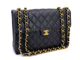 Chanel 2002 Vintage Black Caviar Jumbo Classic Flap Bag 24k GHW  UVR