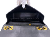Chanel 2002 Vintage Black Caviar Jumbo Classic Flap Bag 24k GHW  UVR