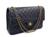 Chanel Black Airlines Maxi XL Textured Calfskin Travel Flap Bag GHW 2FZ