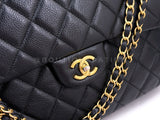 Chanel Black Airlines Maxi XL Textured Calfskin Travel Flap Bag GHW 2FZ