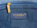 Chanel 22C Blue Denim Pearl Crush Square Mini Flap Bag GHW 93E
