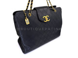 Chanel 1995 Black Quilted Supermodel XL Weekender Tote Bag 24k GHW WR2