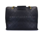 Chanel 1995 Black Quilted Supermodel XL Weekender Tote Bag 24k GHW WR2