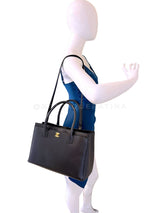 Chanel 2012 Large Black Executive Cerf Shopper Tote Bag GHW YUP