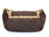 Chanel 2004 Vintage Quilted Brown Shearling Maxi Jumbo CC Flap Bag GHW NON